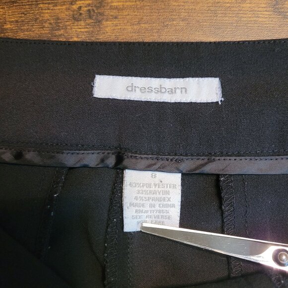 Vtg dressbarn Trouser Pants Size 8 Wide Leg Cuffed Mid Rise Y2K Stretch Preppy - Picture 3 of 9